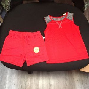 NWT Cat & Jack Shorts & Wicking Top - Red - Size 12 mos